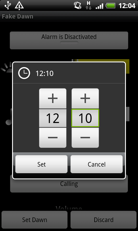 galleryimage:Ajankohdat voi määrätä Androidin kellonaikadialogillakoskettamallakellonaikaa.