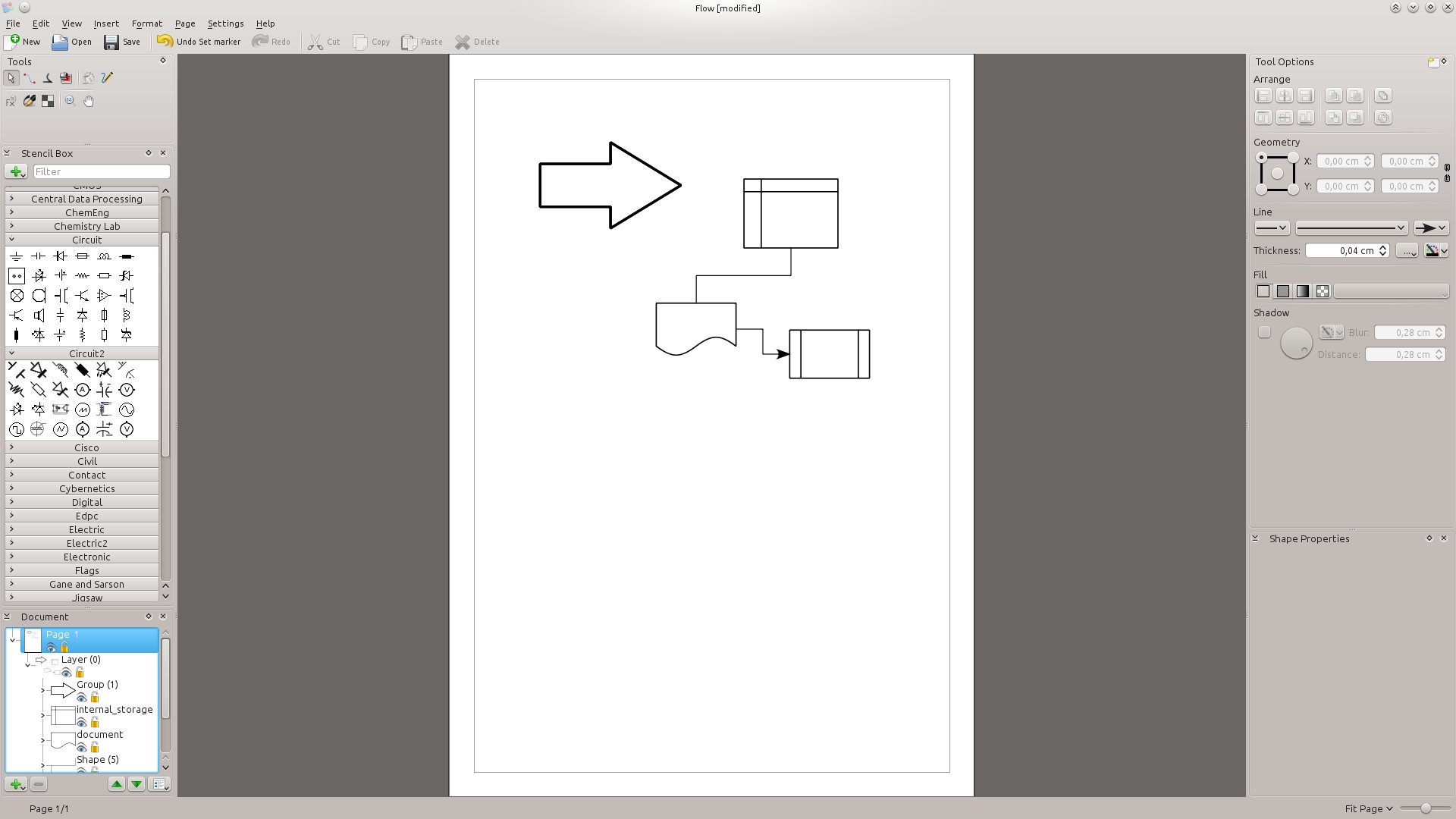 galleryimage:Flow, kaavioiden ja diagrammienpiirtoon