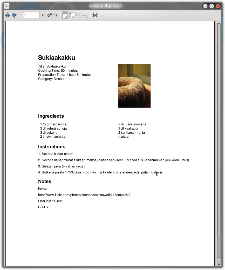 galleryimage:Reseptit voi tulostaa siististi myöspaperimuotoon.
