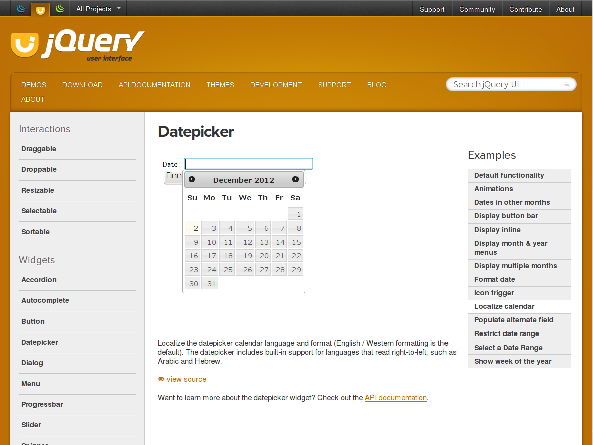 galleryimage:PäivämäärävalitsinjQuery-ui-kirjastolla.