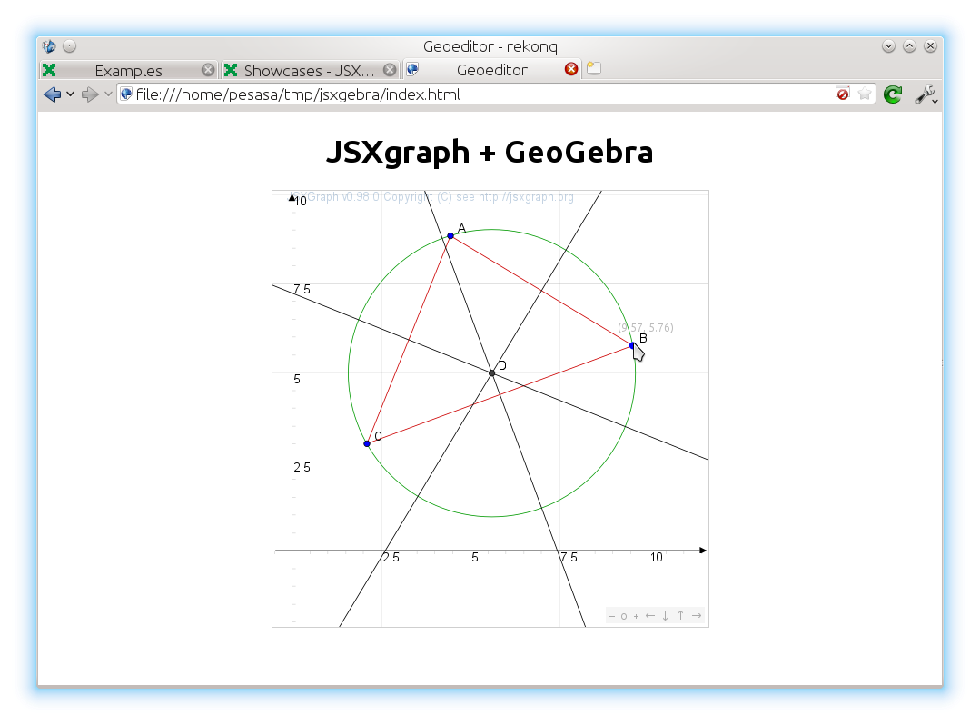galleryimage:Myös GeoGebra-tiedostojen näyttäminen onnistuutiettyyn rajaansaakka.
