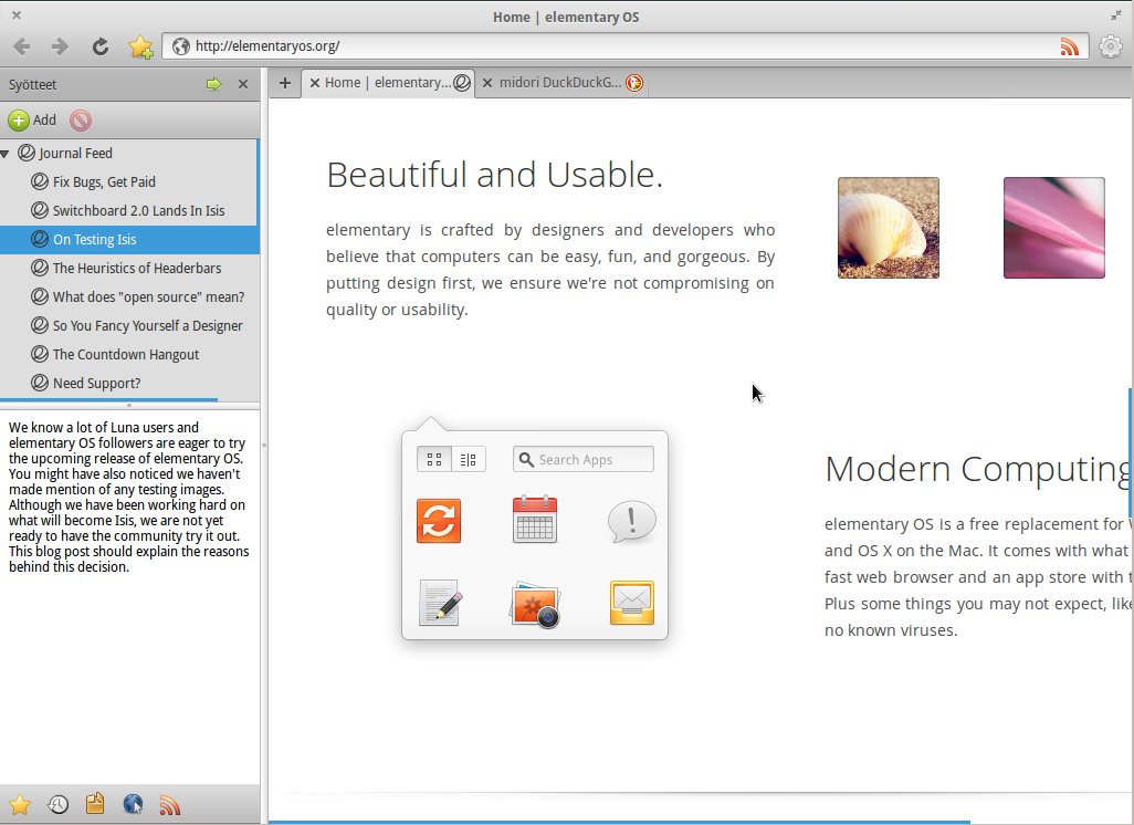 galleryimage:Midori on oletusselaimena esimerkiksiElementaryOS:ssä.