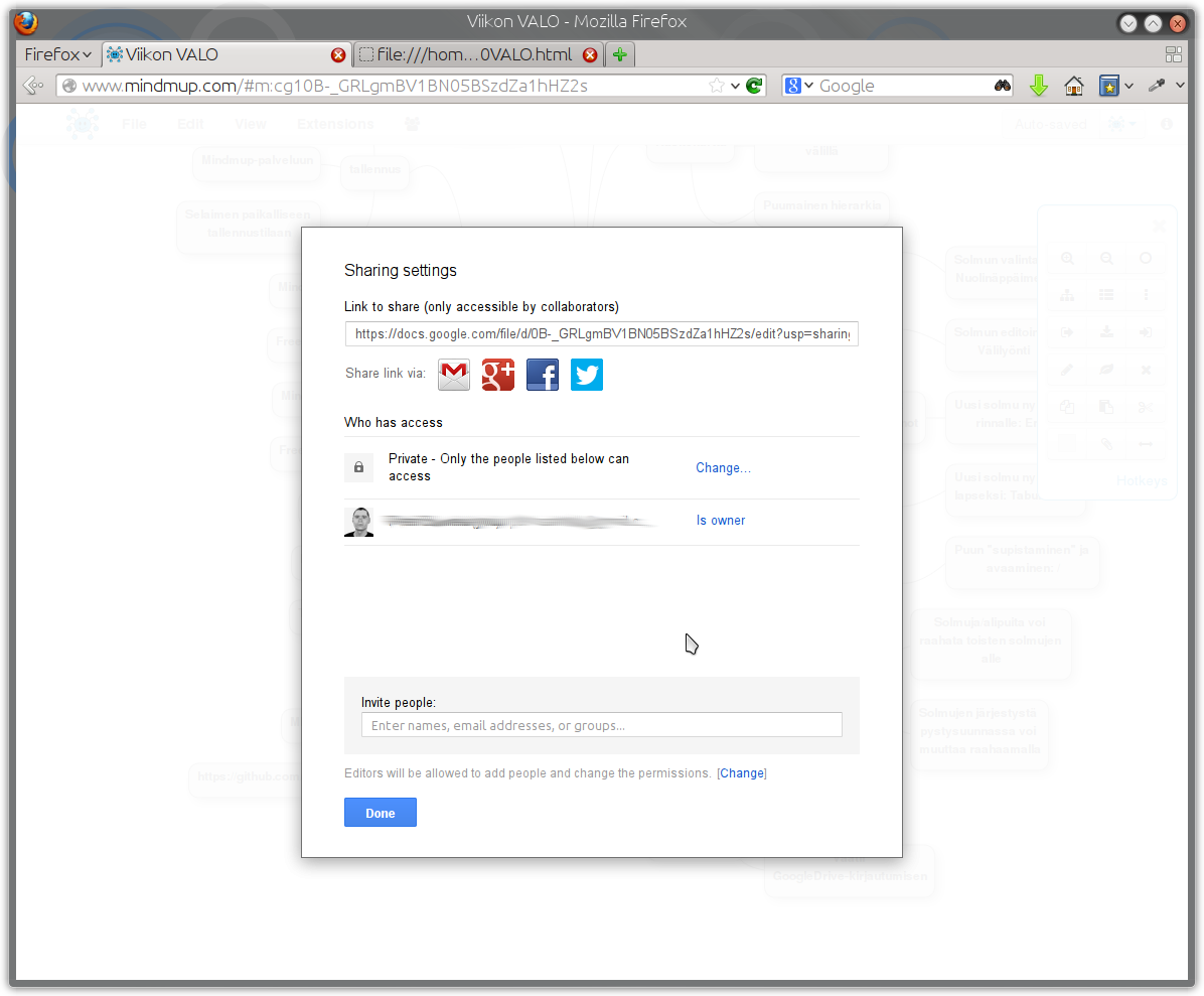 galleryimage:Yhteismuokkaus käyttää Google Drive-palvelua.