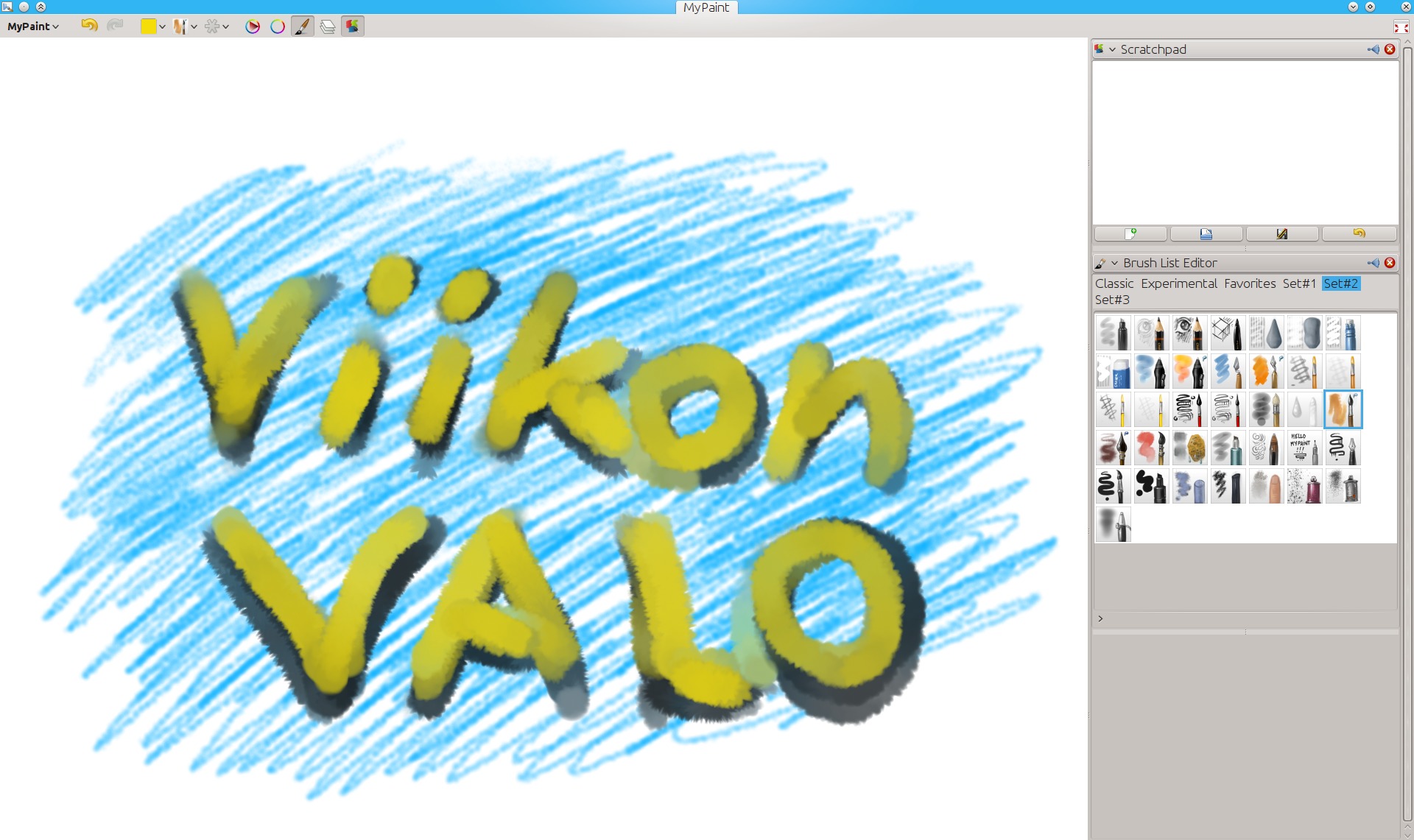 galleryimage:MyPaintin piirtotila on käyttöliittymältäänminimalistinen ja piirtämiseenkeskittyvä.