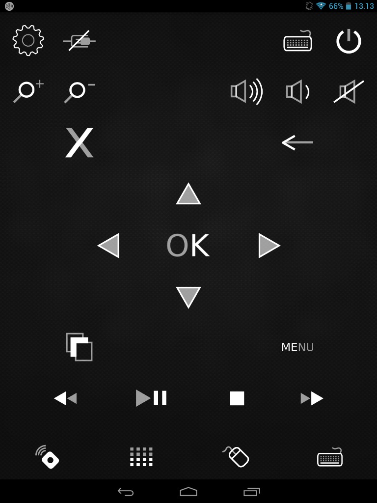galleryimage:KaukosäädinnäkymäAndroid-tabletissa.