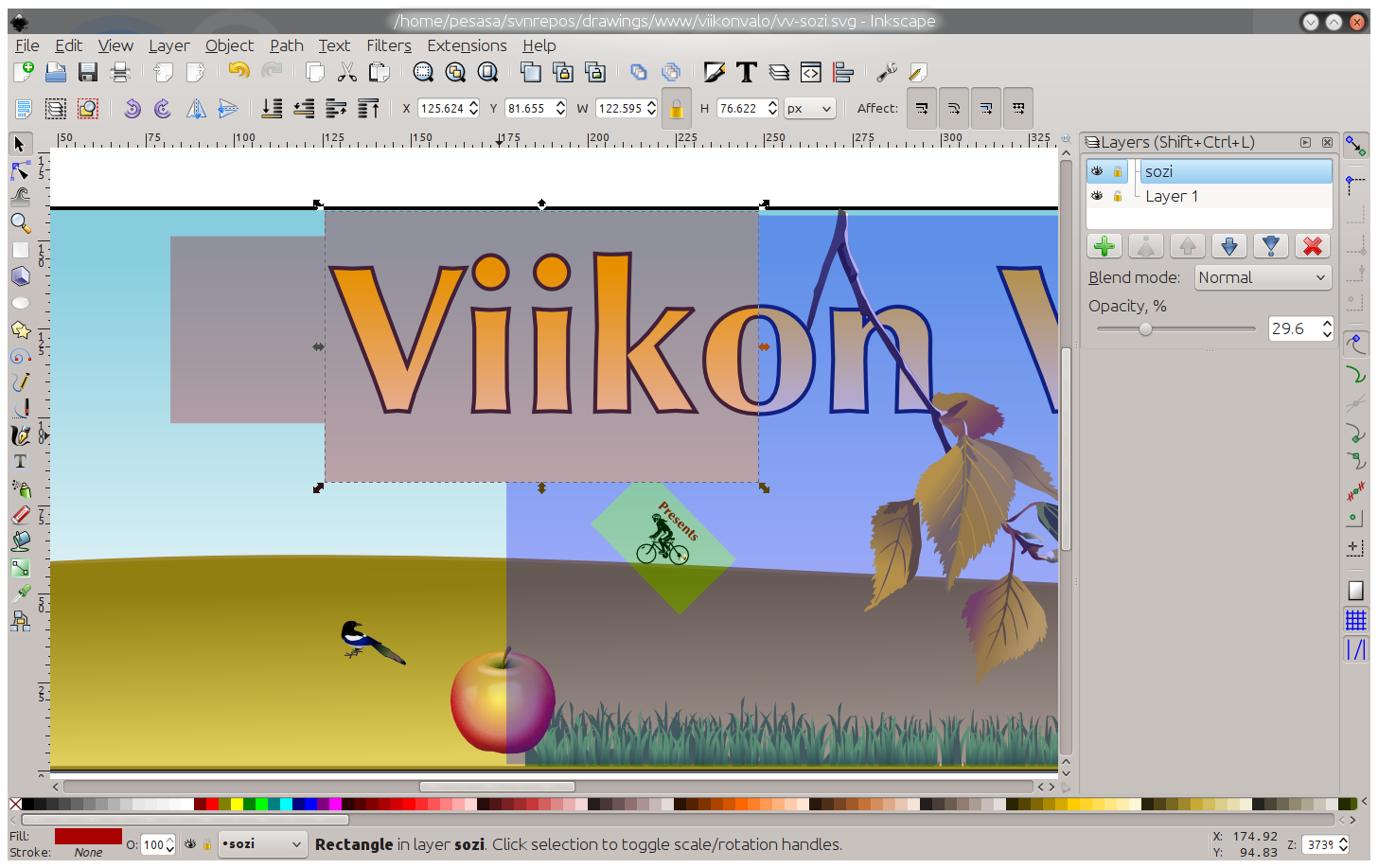 galleryimage:Svg-tiedostoon on lisätty näytön muotoisiasuorakaiteita kunkin pysähdyspisteen näkymänkohdalle.