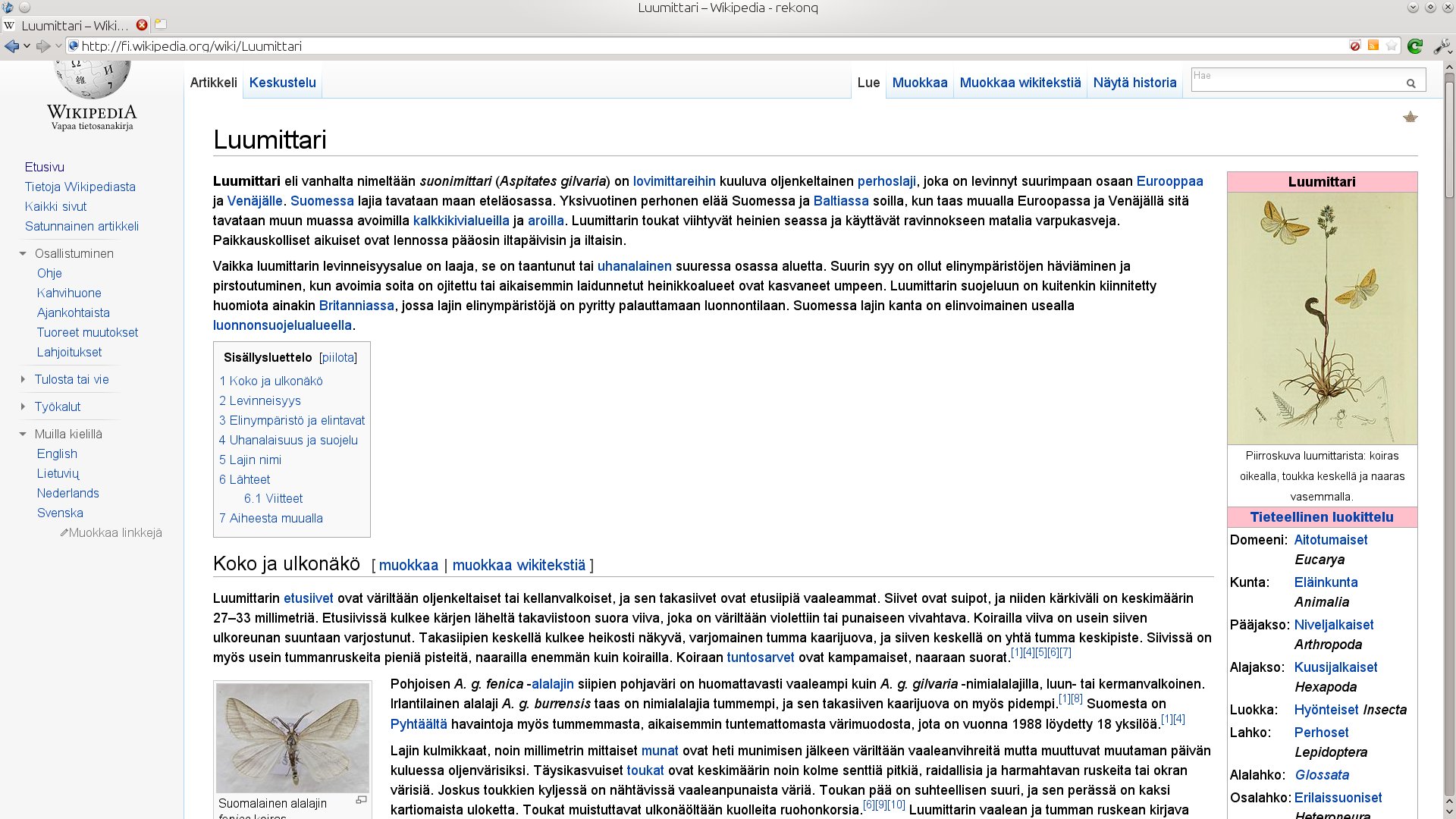 galleryimage:Artikkelin muokkausnäkymä. Muokkaamisen voi tehdäwikitekstinä.